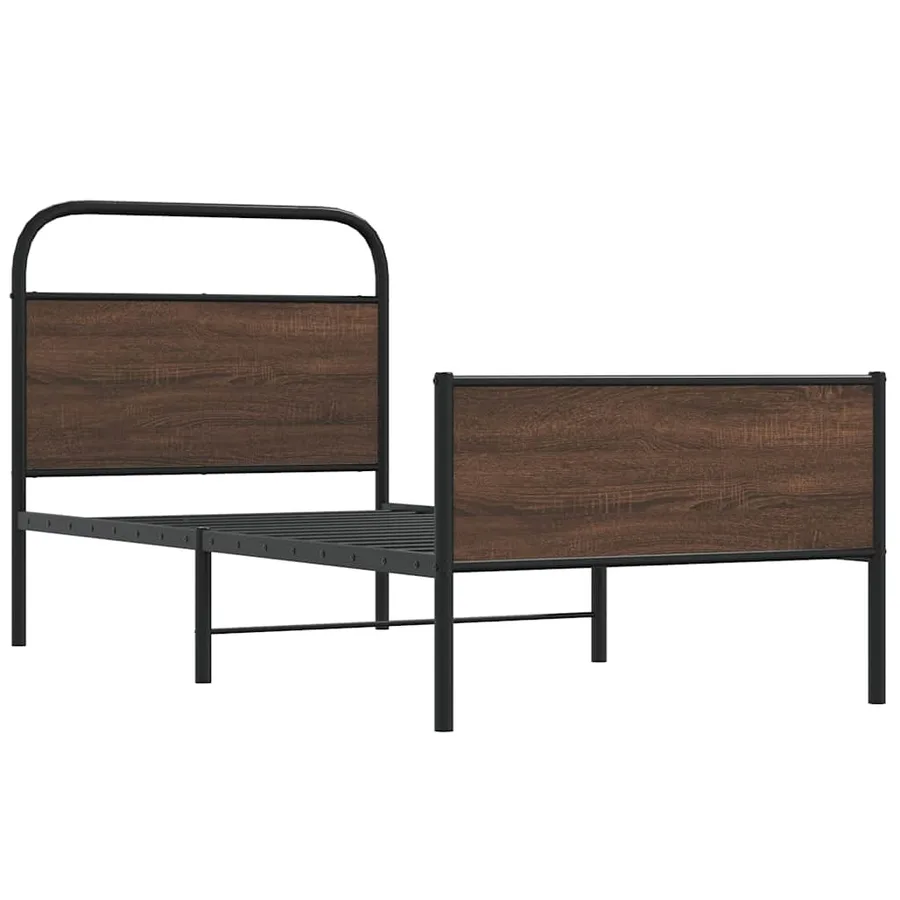 Cadre de lit sans matelas 100x190 cm chêne marron - 3