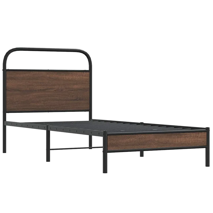 Cadre de lit sans matelas 90x190cm chêne marron bois ingénierie - 3