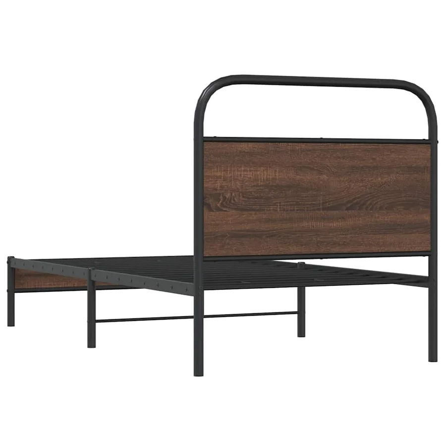 Cadre de lit sans matelas 90x190cm chêne marron bois ingénierie - 7