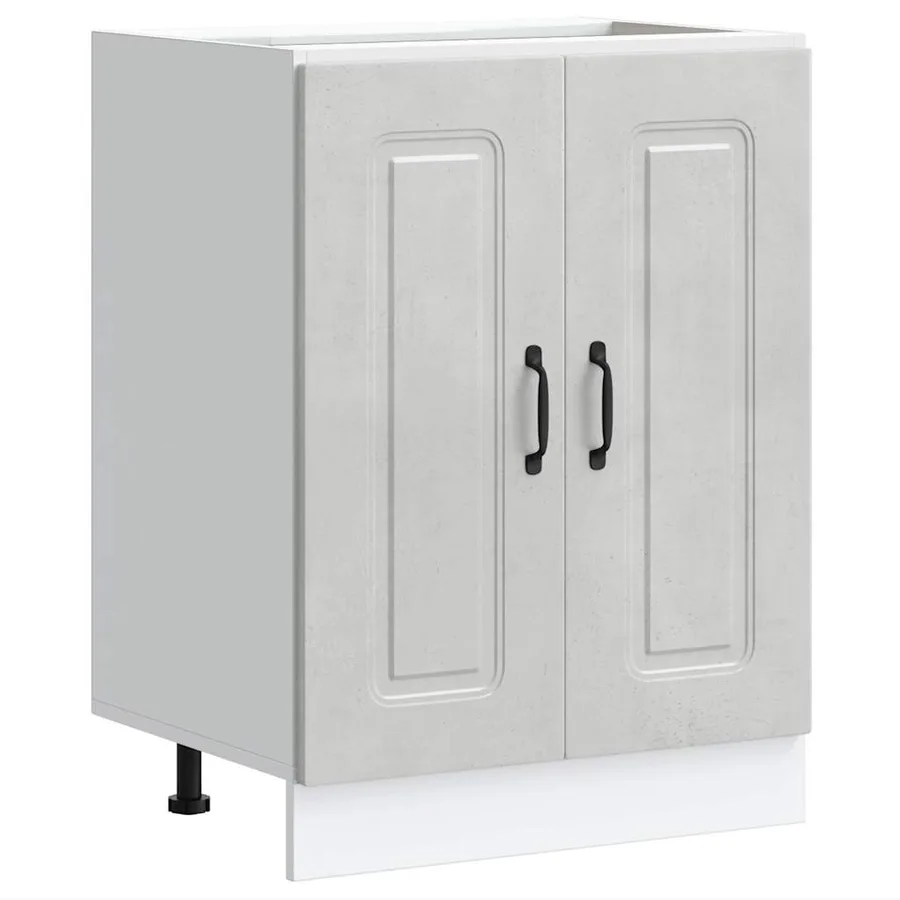 Meuble bas pour évier Kalmar gris béton bois d'ingénierie - 2