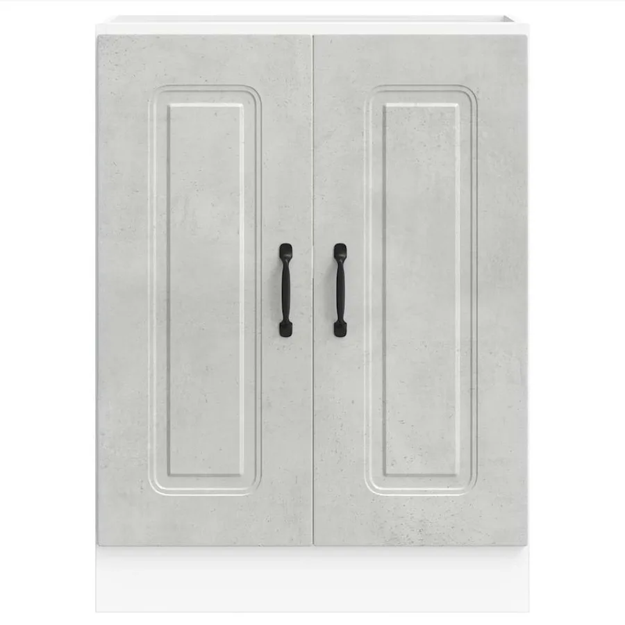 Meuble bas pour évier Kalmar gris béton bois d'ingénierie - 4