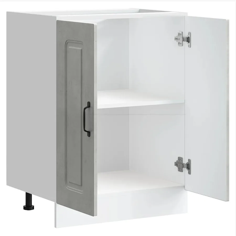 Meuble bas pour évier Kalmar gris béton bois d'ingénierie - 5