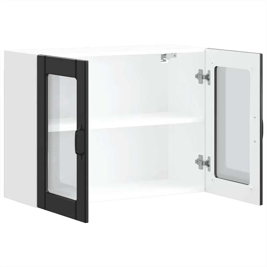 Armoire murale de cuisine avec porte en verre Lucca noir - 7