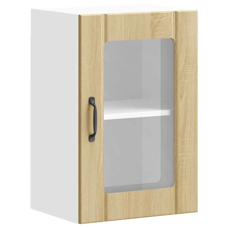 Armoire murale de cuisine et porte en verre Lucca chêne sonoma - 2