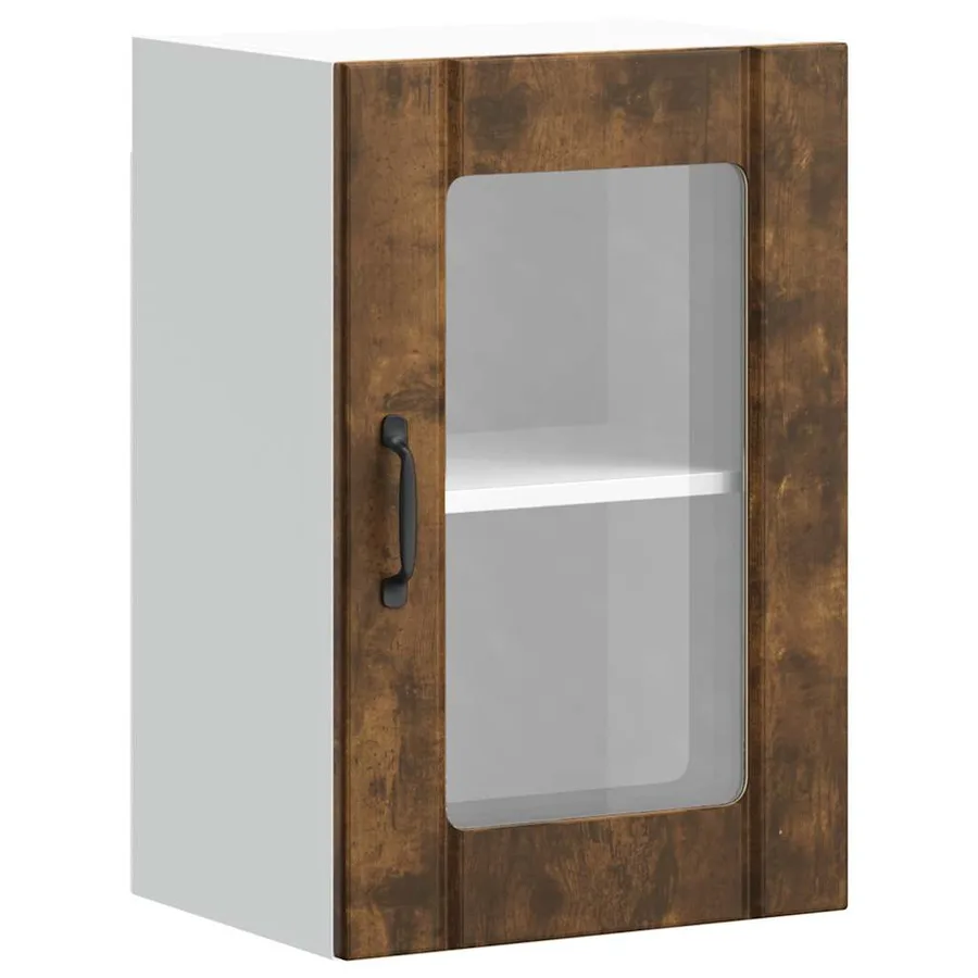 Armoire murale de cuisine avec porte en verre Lucca chêne fumé - 2