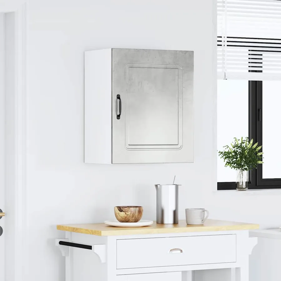 Armoire murale de cuisine Kalmar en bois d'ingénierie gris béton