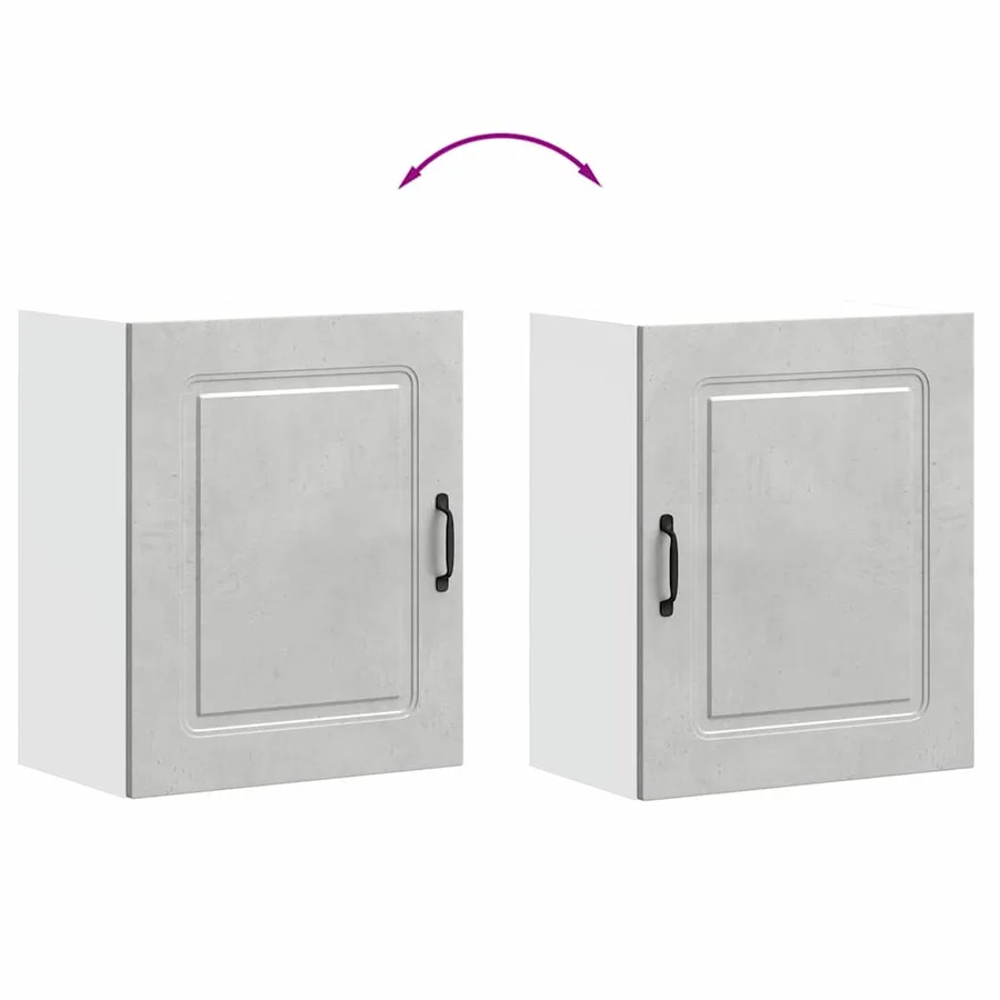 Armoire murale de cuisine Kalmar en bois d'ingénierie gris béton - 9