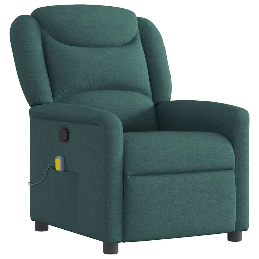 Fauteuil de massage inclinable Vert foncé Tissu - 2