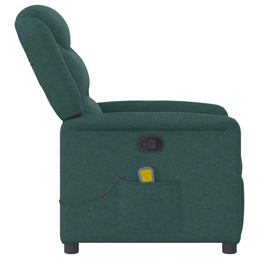 Fauteuil de massage inclinable Vert foncé Tissu - 4
