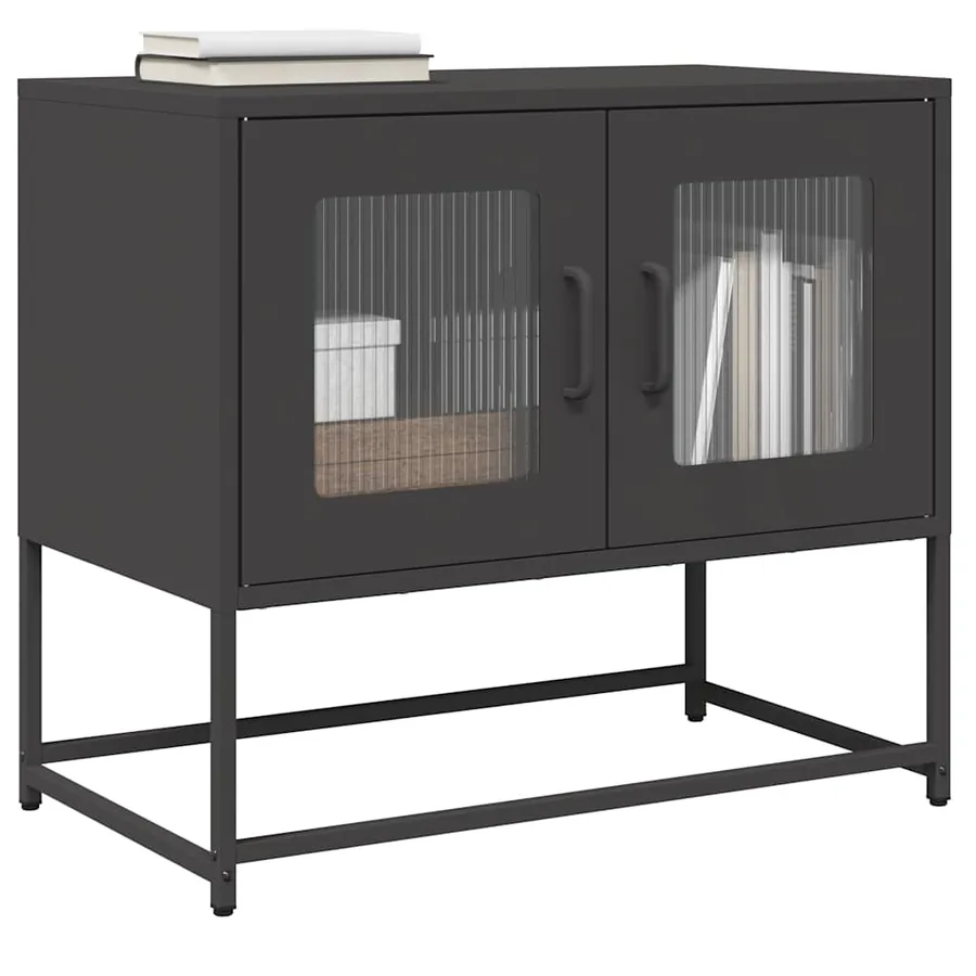 Meuble TV noir 68x39x60,5 cm acier laminé à froid