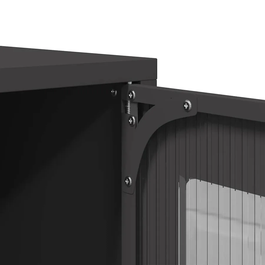Meuble TV noir 68x39x60,5 cm acier laminé à froid - 10
