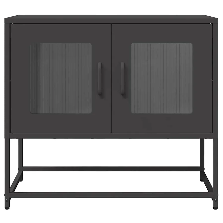 Meuble TV noir 68x39x60,5 cm acier laminé à froid - 6