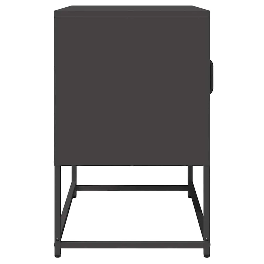 Meuble TV noir 68x39x60,5 cm acier laminé à froid - 7