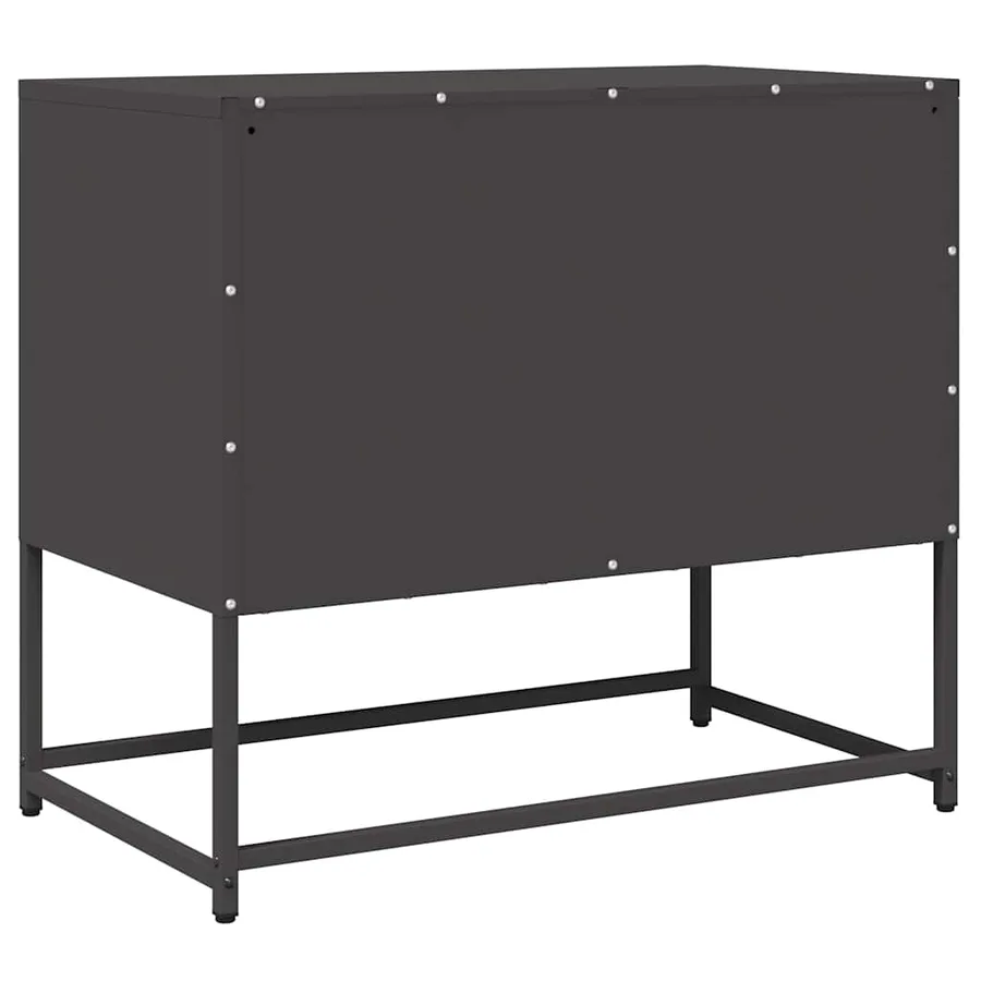 Meuble TV noir 68x39x60,5 cm acier laminé à froid - 8