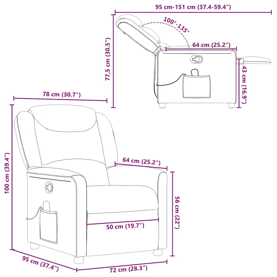 Fauteuil de massage inclinable Gris clair Tissu - 13