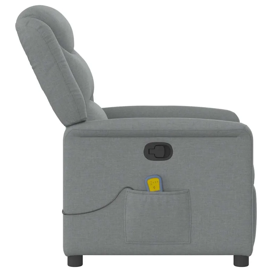 Fauteuil de massage inclinable Gris clair Tissu - 4
