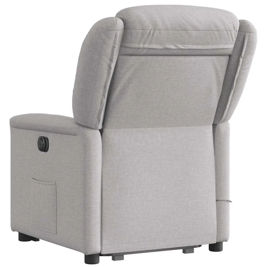 Fauteuil inclinable de massage électrique gris nuage tissu - 7