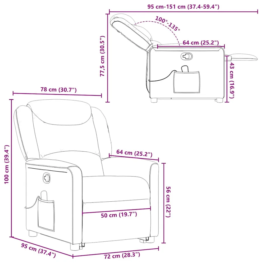 Fauteuil de massage inclinable Gris clair Tissu - 16