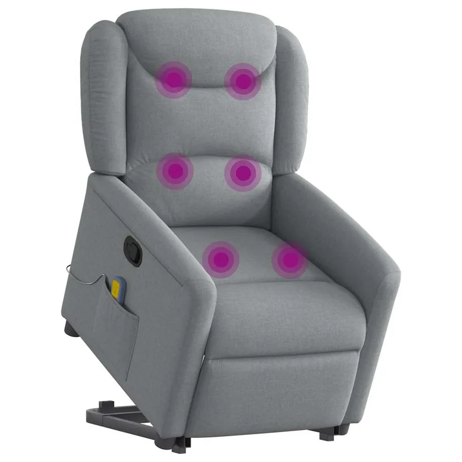 Fauteuil de massage inclinable Gris clair Tissu - 3