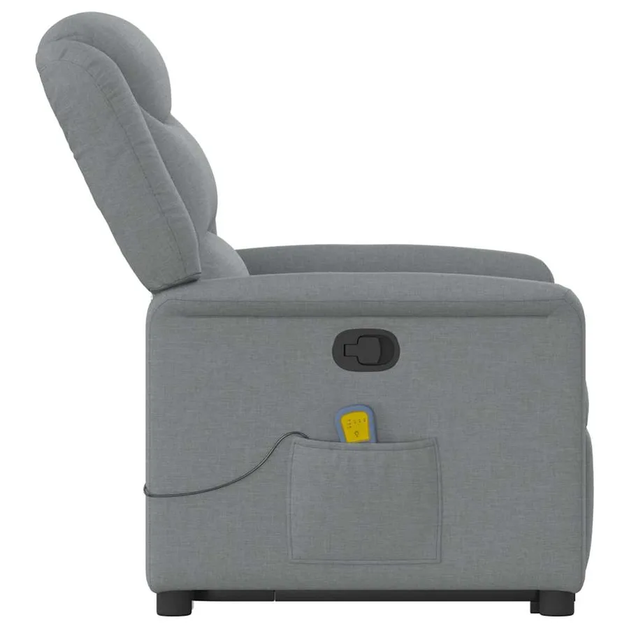 Fauteuil de massage inclinable Gris clair Tissu - 6