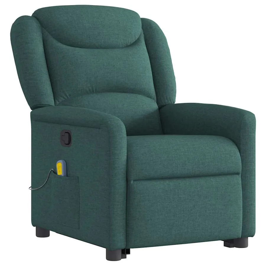 Fauteuil inclinable de massage Vert foncé Tissu - 4