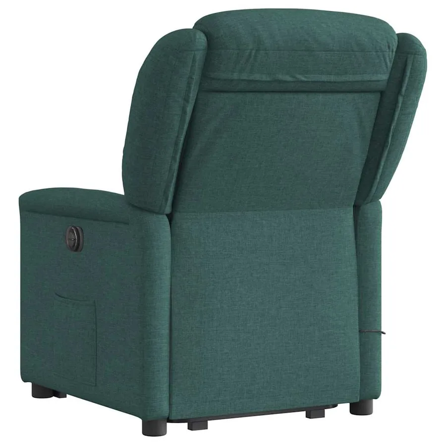 Fauteuil inclinable de massage Vert foncé Tissu - 7