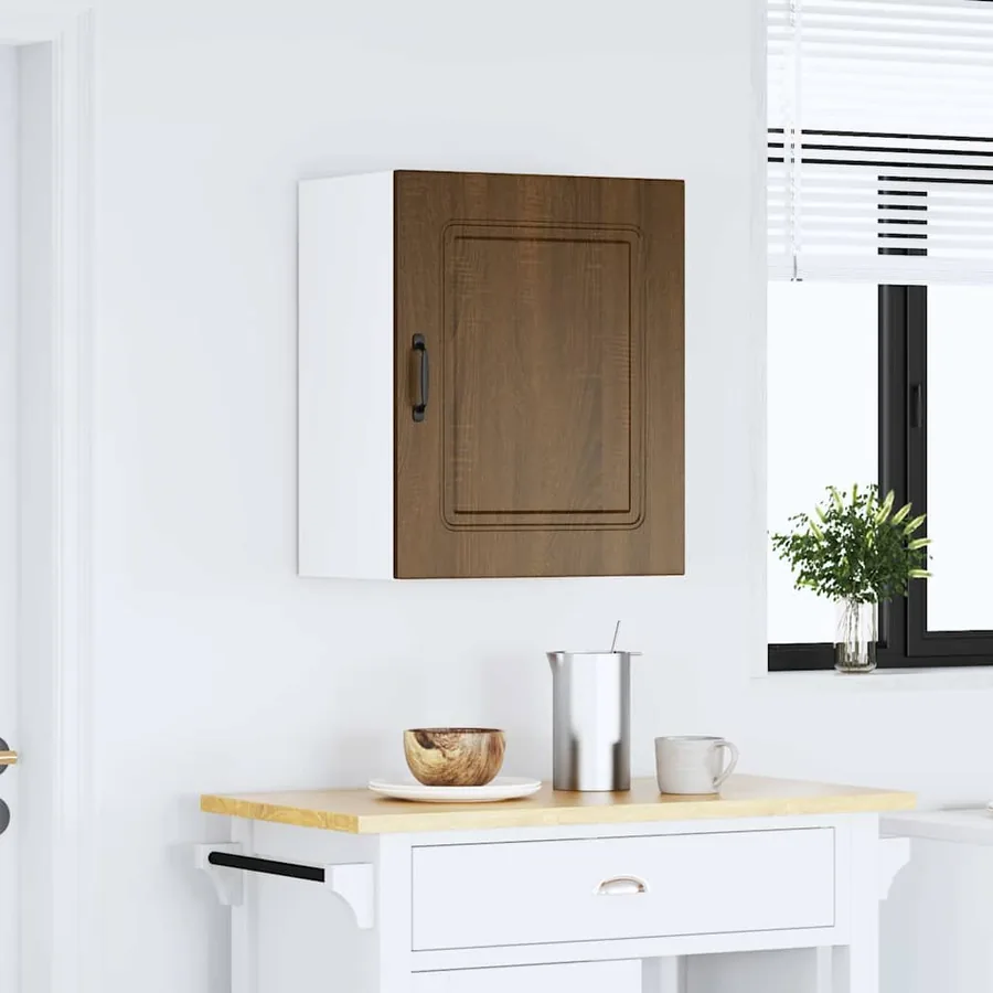 Armoire murale de cuisine Kalmar en chêne brun contrecollé
