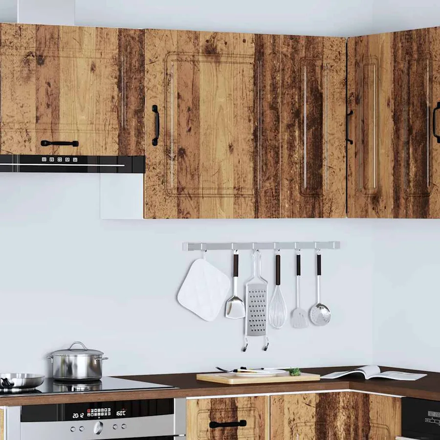 Meuble mural de cuisine Kalmar en bois d'ingénierie vieilli - 3