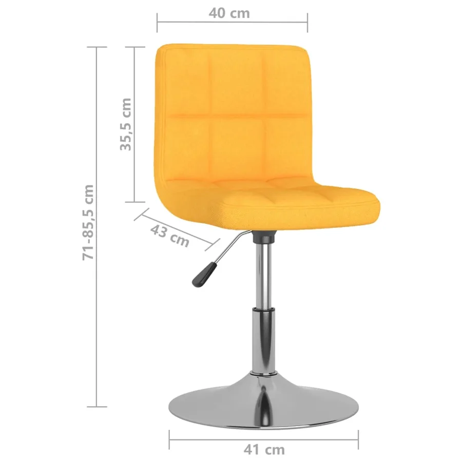 Chaises pivotantes à manger lot de 2 jaune tissu - 10