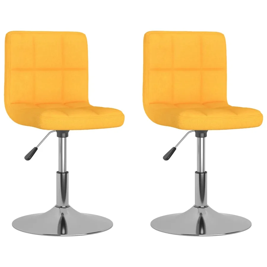 Chaises pivotantes à manger lot de 2 jaune tissu - 2