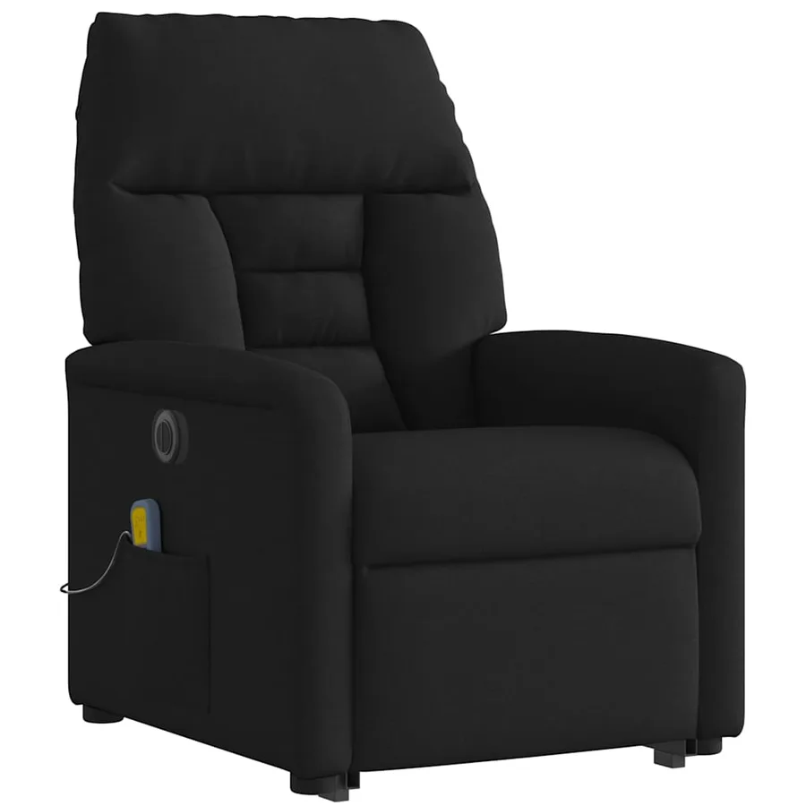 Fauteuil inclinable de massage électrique Noir Tissu - 4