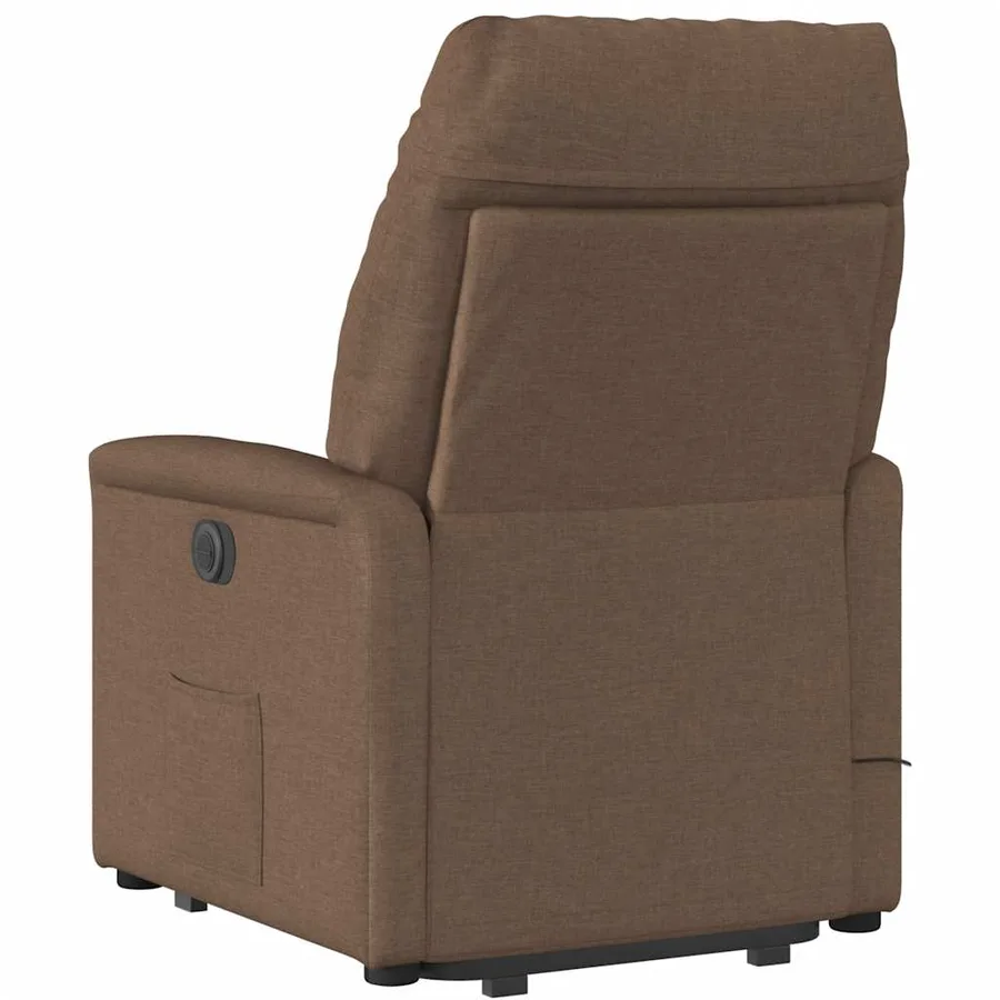 Fauteuil inclinable de massage électrique Marron Tissu - 5