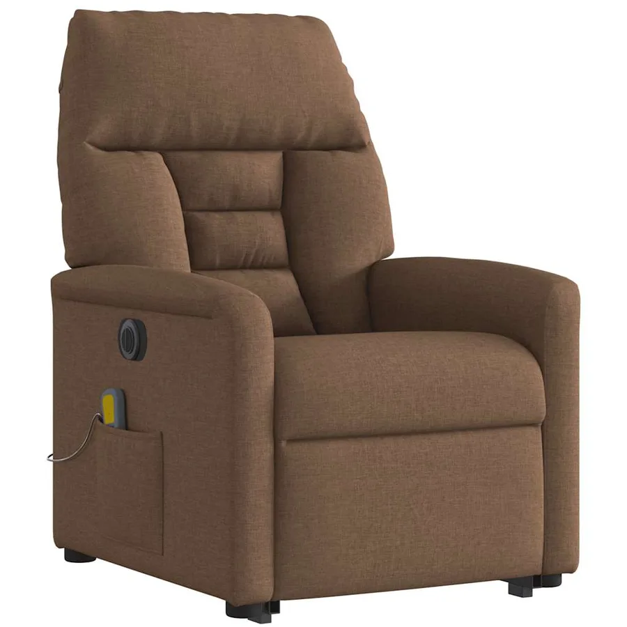 Fauteuil inclinable de massage électrique Marron Tissu - 6
