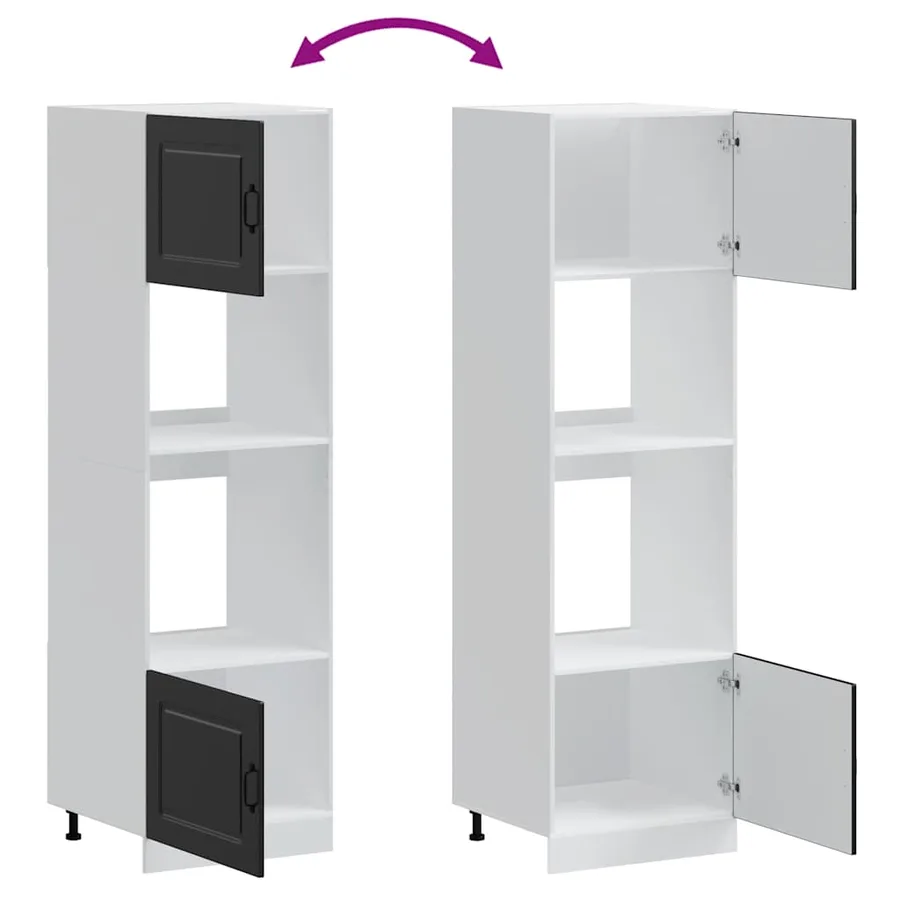 Armoires de four 2 pièces "Kalmar" Bois d'ingénierie noir - 8