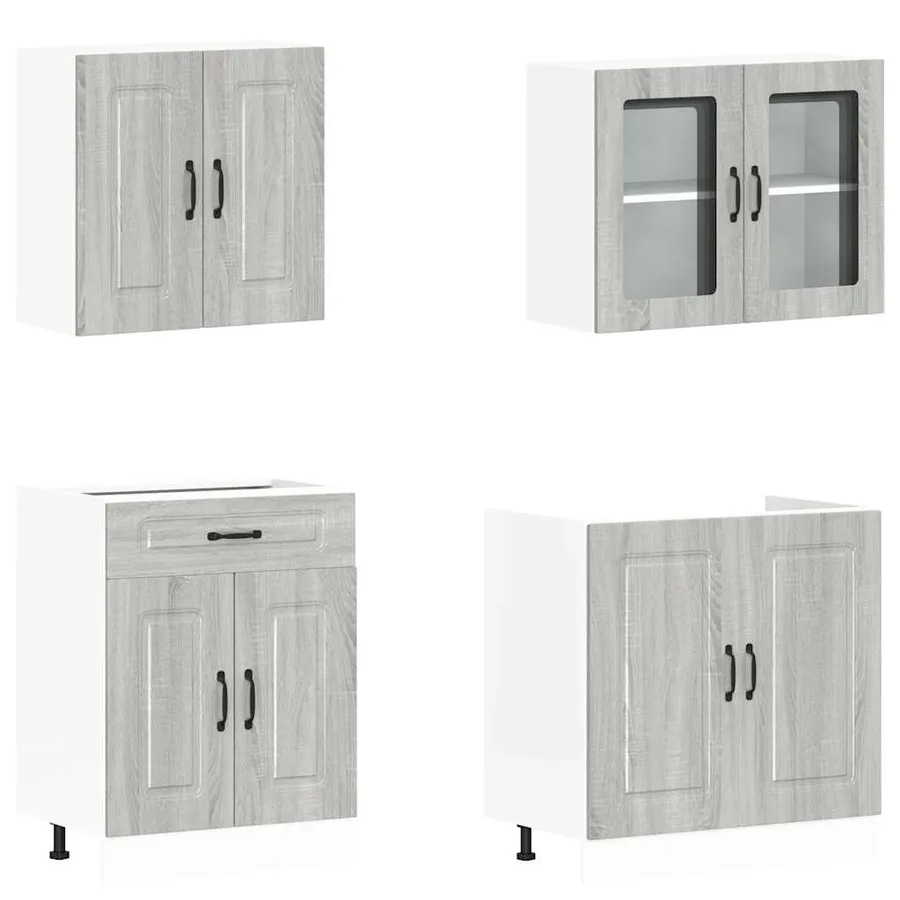 Ensemble d'armoires de cuisine 4 pcs Kalmar bois d'ingénierie - 4