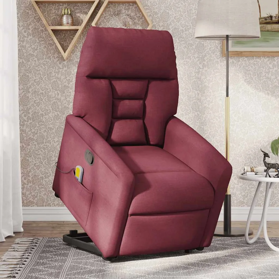 Fauteuil inclinable de massage Rouge bordeaux Tissu - 2