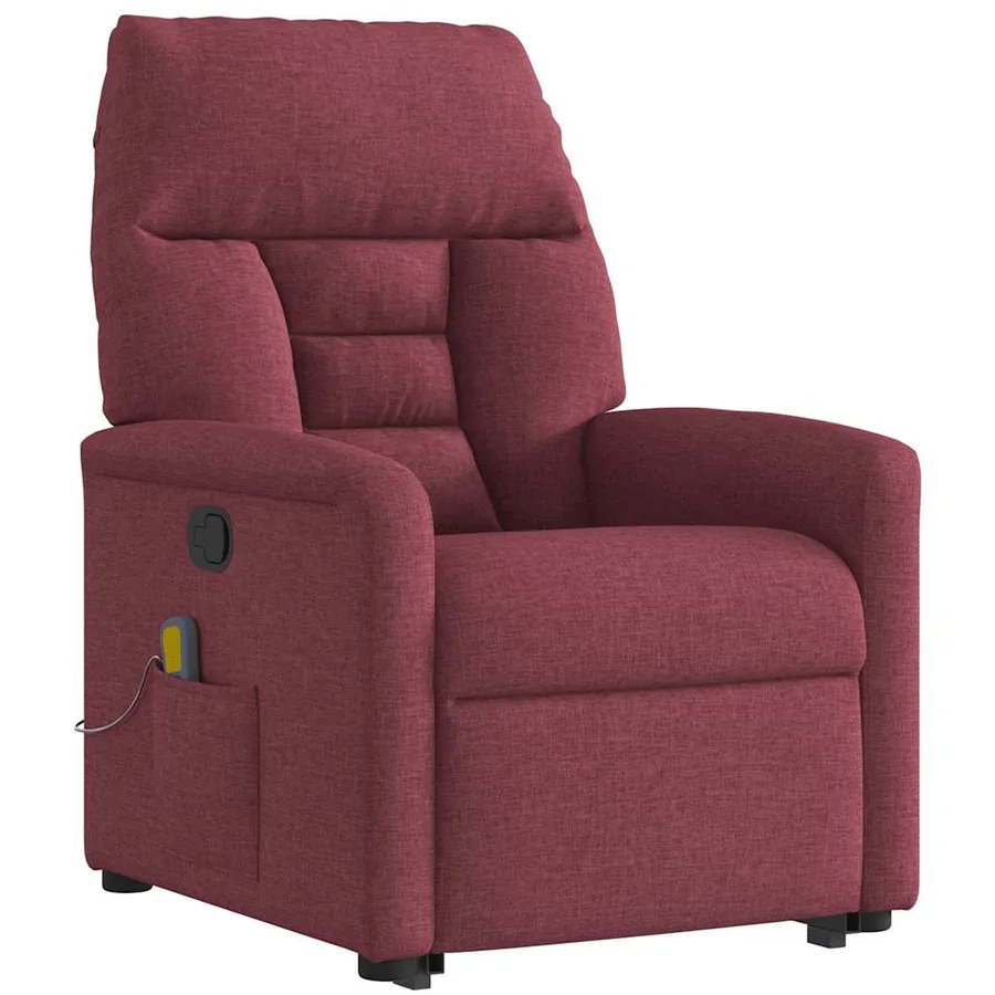 Fauteuil inclinable de massage Rouge bordeaux Tissu - 4