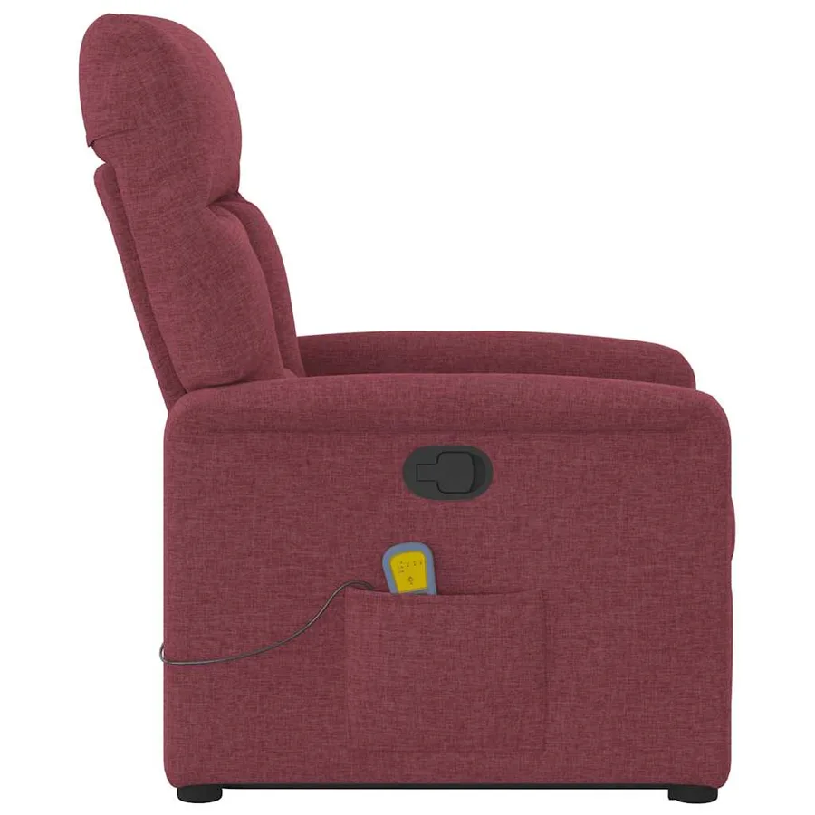 Fauteuil inclinable de massage Rouge bordeaux Tissu - 6