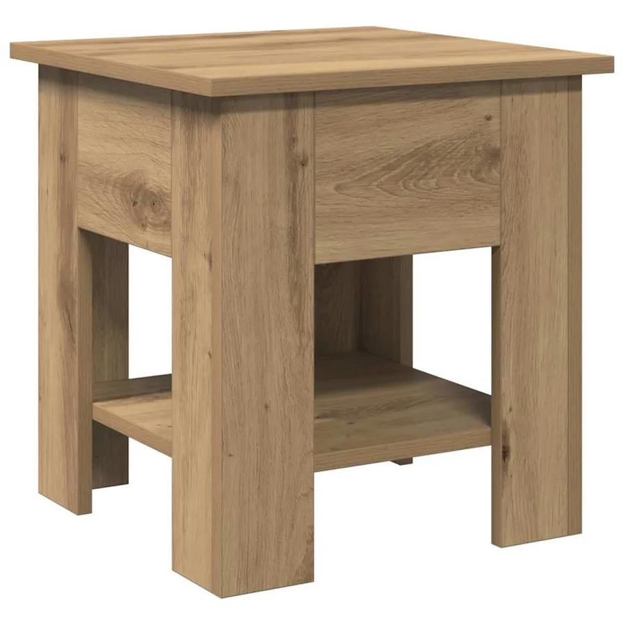 Table basse chêne artisanal 40x40x42 cm bois d'ingénierie - 2