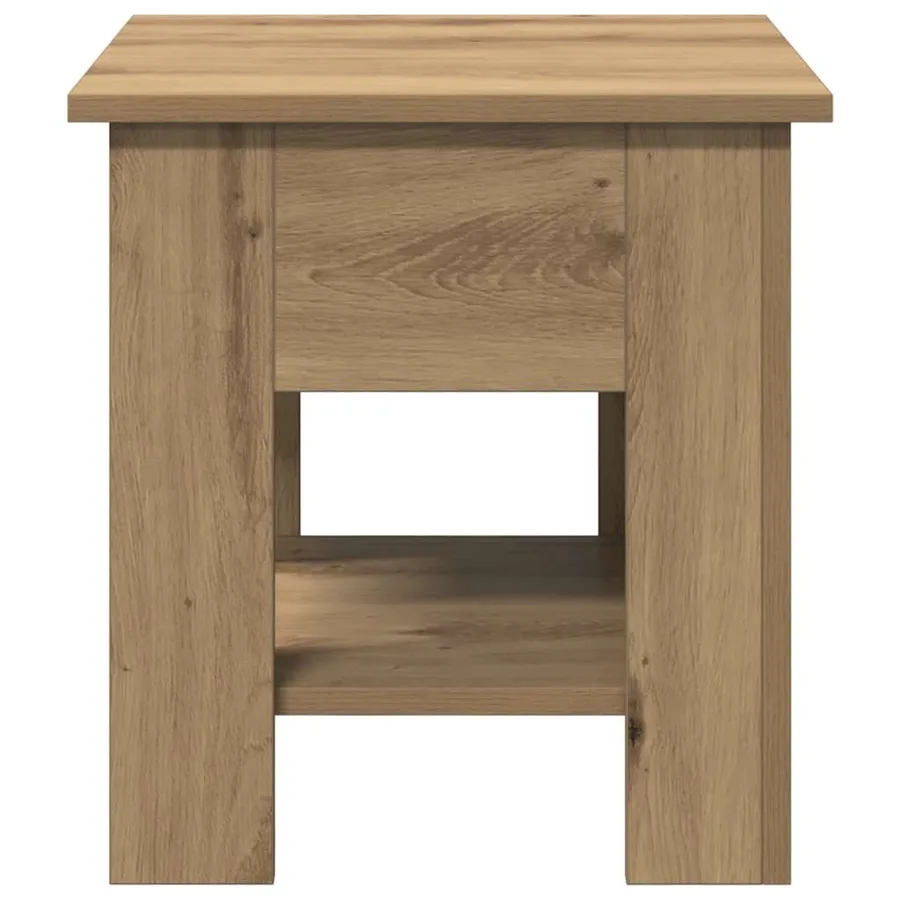 Table basse chêne artisanal 40x40x42 cm bois d'ingénierie - 4