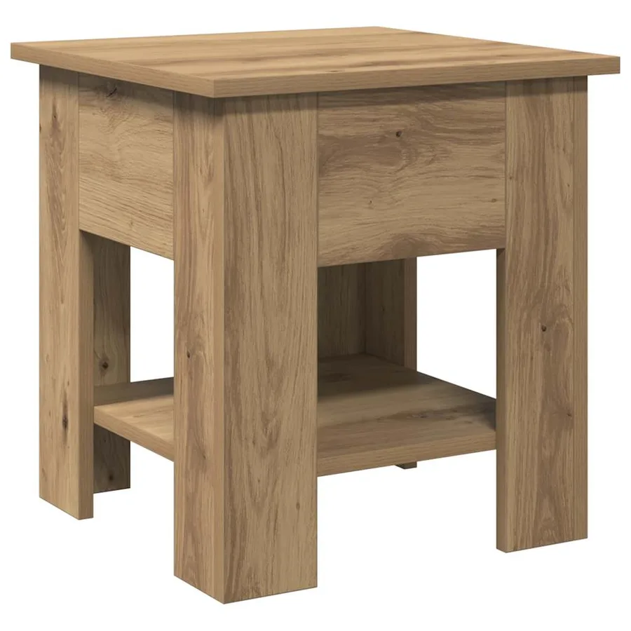 Table basse chêne artisanal 40x40x42 cm bois d'ingénierie - 5
