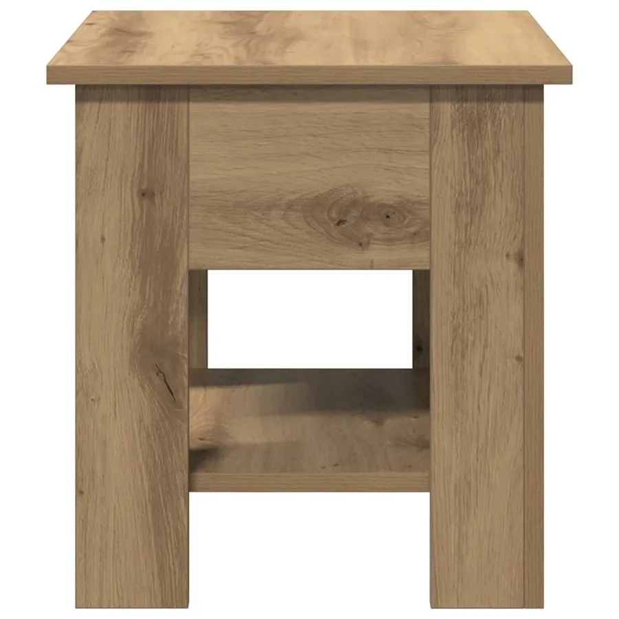 Table basse chêne artisanal 40x40x42 cm bois d'ingénierie - 6