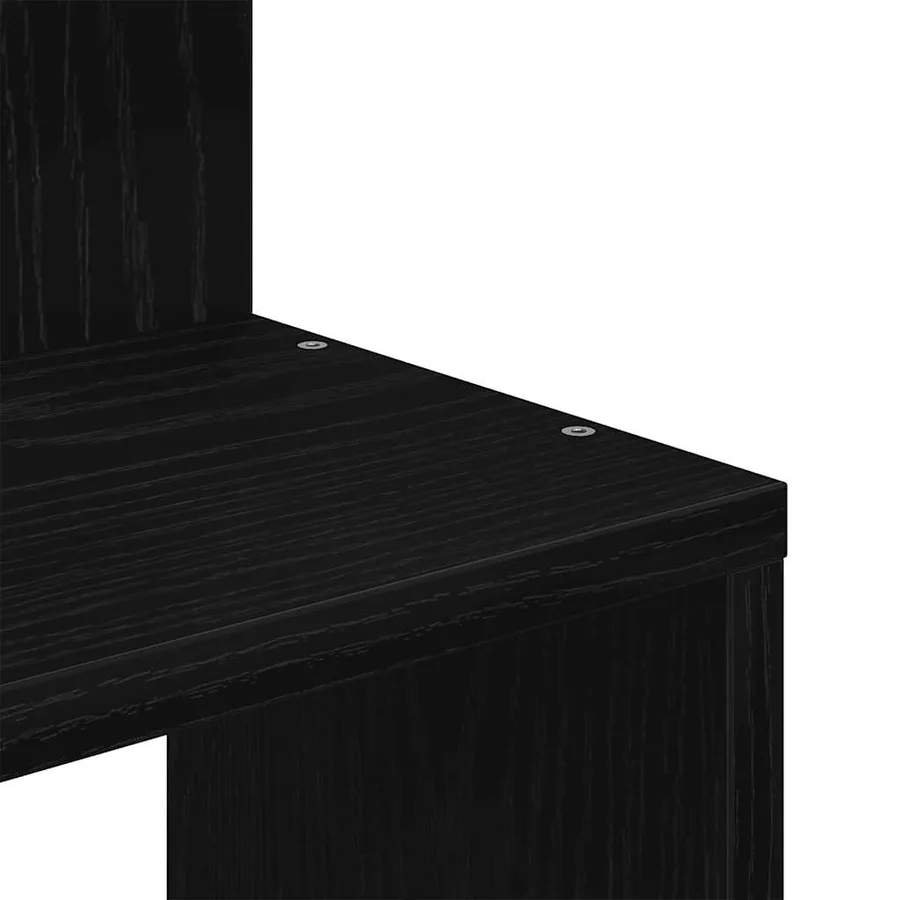 Étagère d'angle murale noir 32x32x127,5 cm bois d'ingénierie - 7