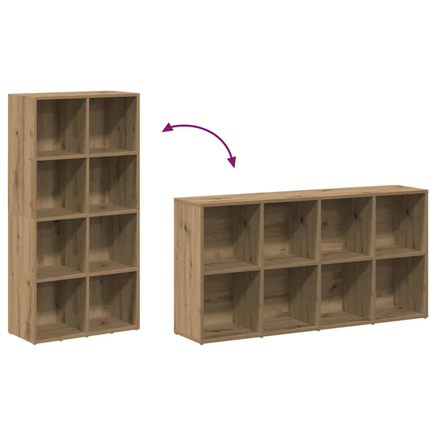 Bibliothèque chêne artisanal 66x30x130 cm bois d'ingénierie - 8