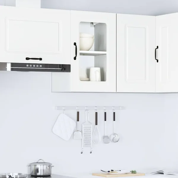Armoire murale de cuisine avec porte en verre Kalmar blanc