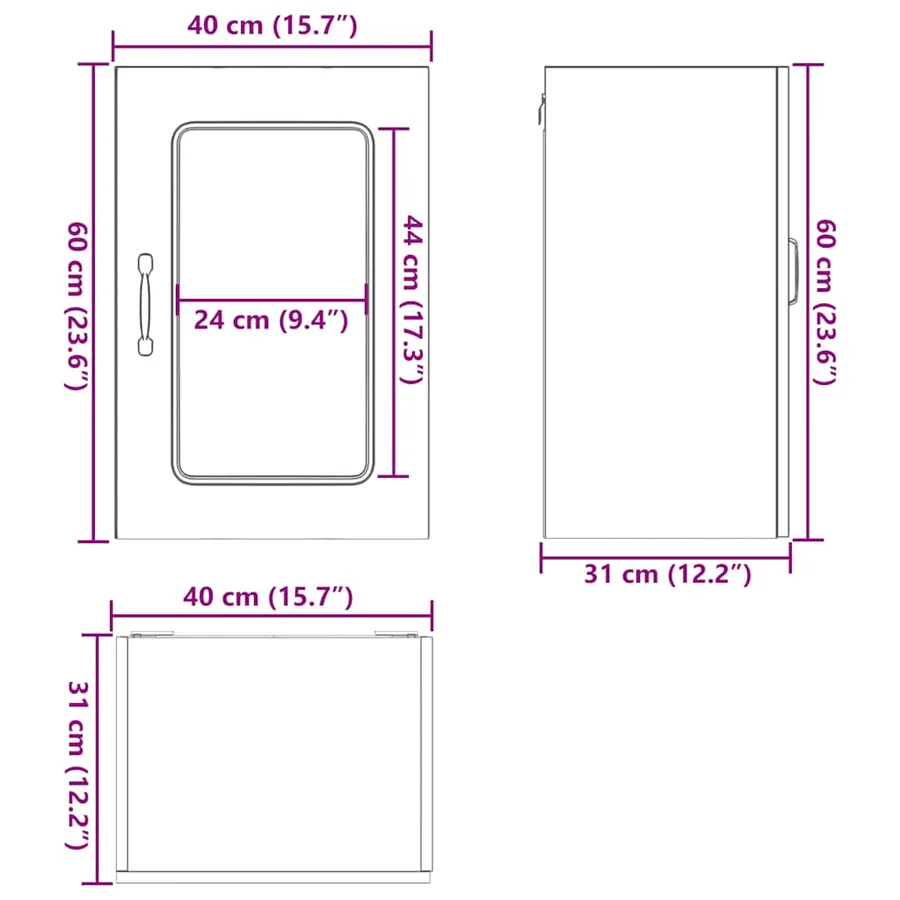 Armoire murale de cuisine avec porte en verre Kalmar blanc - 13