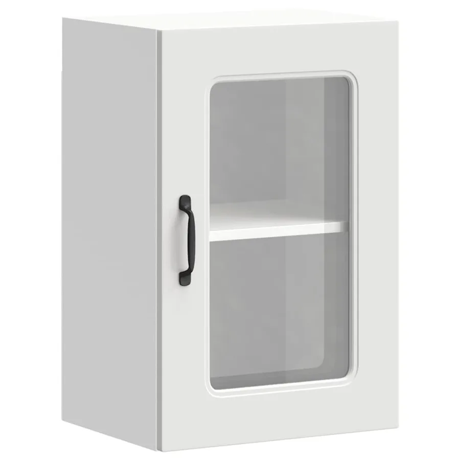 Armoire murale de cuisine avec porte en verre Kalmar blanc - 2