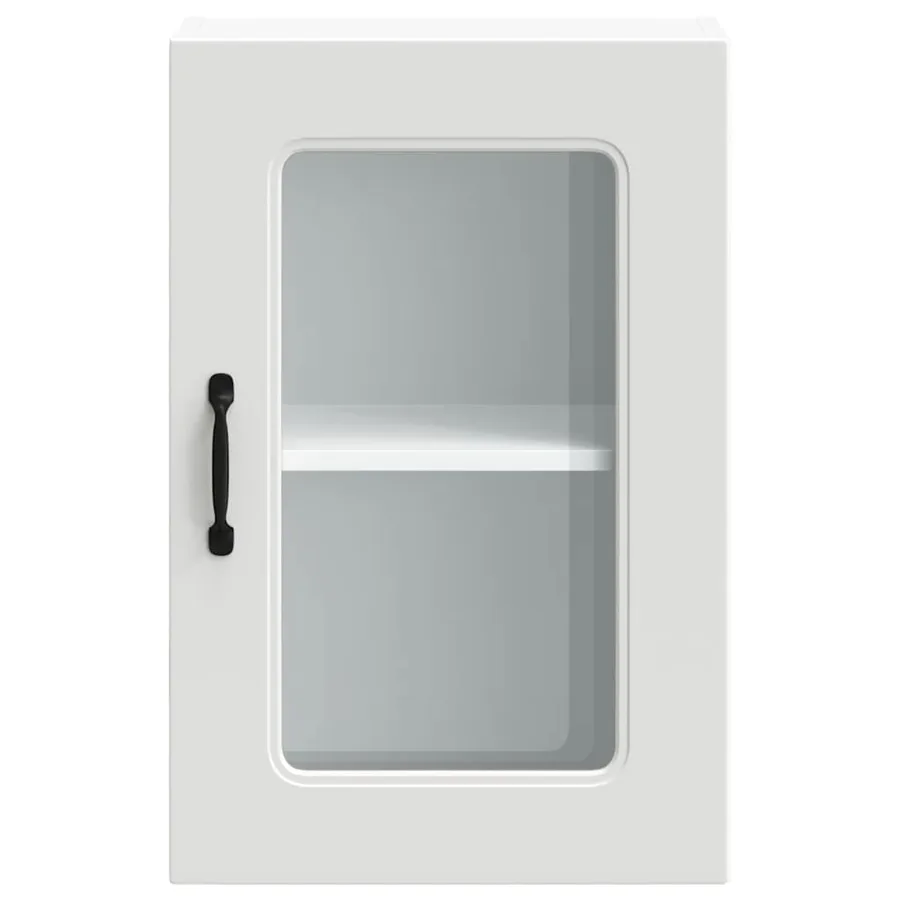 Armoire murale de cuisine avec porte en verre Kalmar blanc - 6