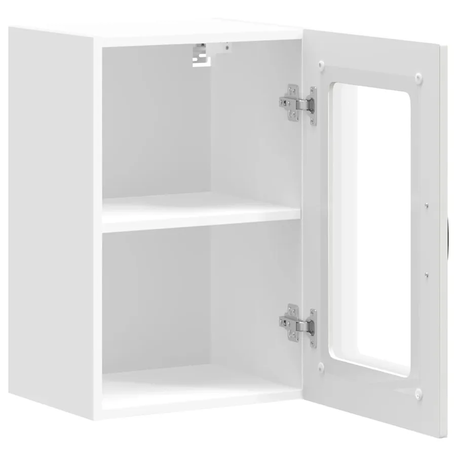 Armoire murale de cuisine avec porte en verre Kalmar blanc - 7