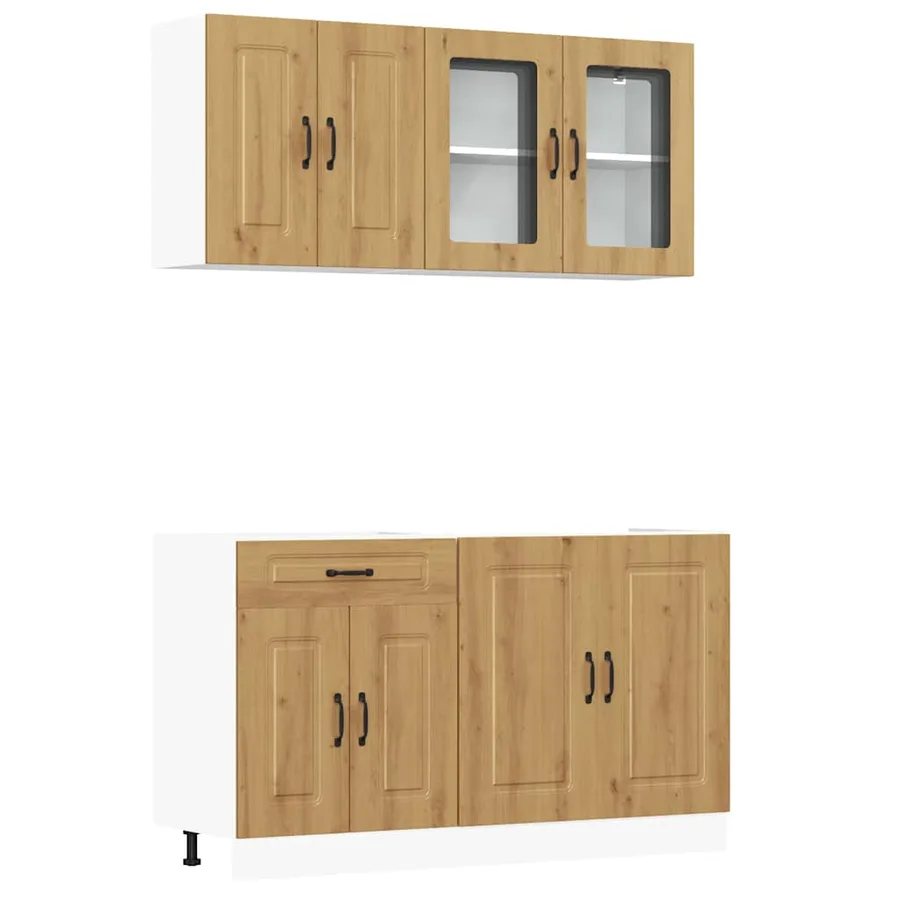 Ensemble d'armoires de cuisine 4 pcs Kalmar bois d'ingénierie - 2